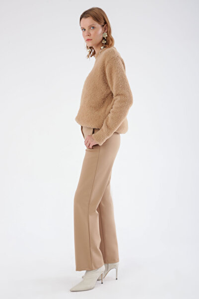 ALLDAY Camel Back Elastic Wide Leg Pocket Trousers
