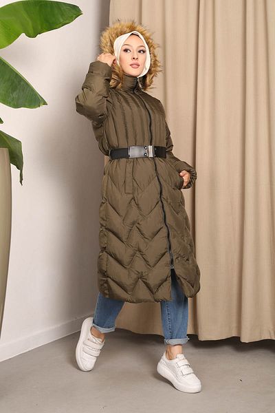İmajButik Μπουφάν με κουκούλα χακί