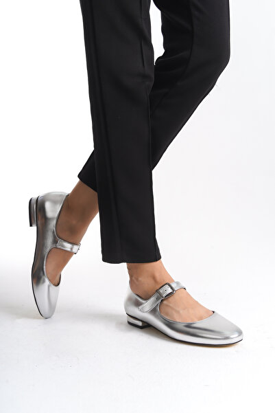 VONJE Alvin Silver Metallic Women's Ballerinas