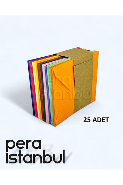 Pera İstanbul Plic Mic Colorat 7x9 Cm Pachet 25 Plic Cadou Urări de Ziua Nașterii