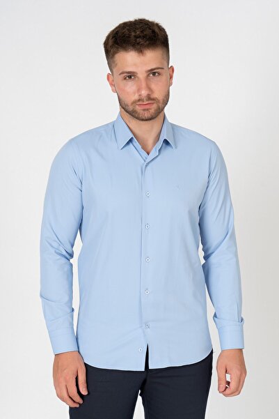 White Stone Verona G186 Cotton Regular Fit Plain Shirt O.Blue