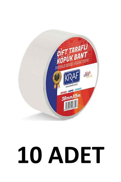 KRAF 10 Τεμάχια 38 Μm X 5 Μέτρα Ταινία Αφρού Διπλής Όψης