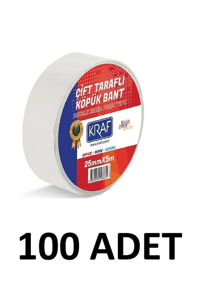 KRAF 100 Τεμάχια 25 Μm X 5 Μέτρα Ταινία Αφρού Διπλής Όψης