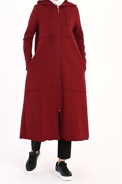 ALLDAY Ζακέτα με φερμουάρ Claret Red Hooded