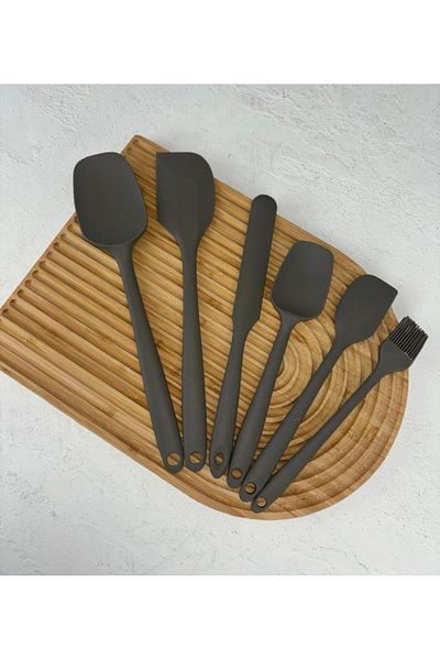 PEKİBU Gray 6-Piece Silicone Spatula Set