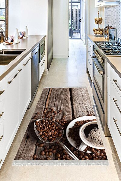 MOTTO HALI Verona Kaymaz Deri Tabanlı Yıkanabilir Antibakteriyel Dijital Bask...