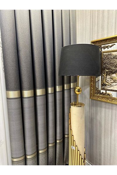 NİVEMESHOME Nivemeshome Sea Ft614177 V-2503 Stone 1/3 Close Pleated Background Curtain Apm