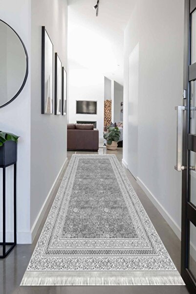 MOTTO HALI Otantik Cotton Şönil Yolluk Kaymaz Tabanlı Yıkanabilir Antibakteriyel Dijital Baskı Halı Yolluk