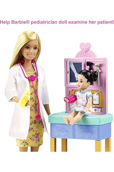 Barbie Pediatrician Playset, Blonde Doll (12-in/30.40-cm), Ages 3 Years Old & Up