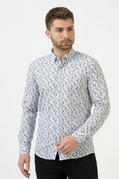 White Stone Cămașă din bumbac cu croială normală Cuenca G2320, cu model