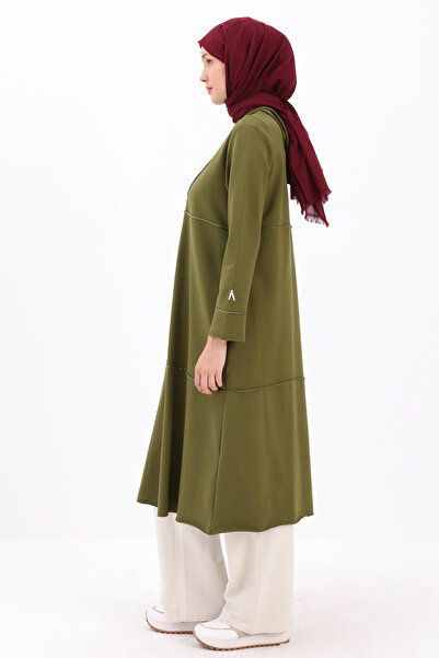 ALLDAY Khaki Hooded Zipper Cardigan