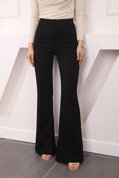 İmajButik Μαύρο ψηλόμεσο ισπανικό παντελόνι