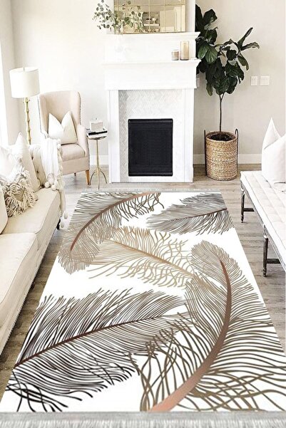 MOTTO HALI Floral Eko Punto Kaymaz Tabanlı Yıkanabilir Antibakteriyel Dijital...