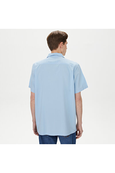 Nautica Erkek Mavi Classic Fit Kısa Kollu Gömlek