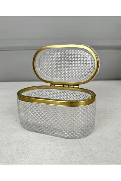 PEKİBU Zimba Patterned Crystal Glass Jewelry Box
