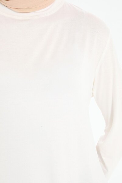 Tuğba Büyük Beden Örme Tunik - Ekru