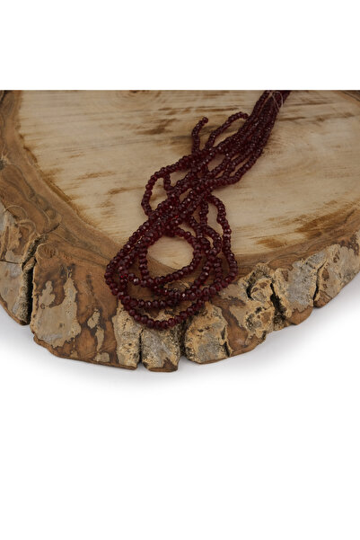 Prestij Boncuk خرز كريستالي أحمر كلاريت 2 مم - A062