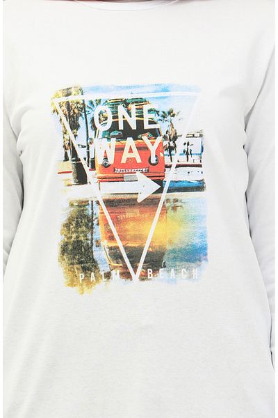 sefamerve White Printed Tunic 6022-03