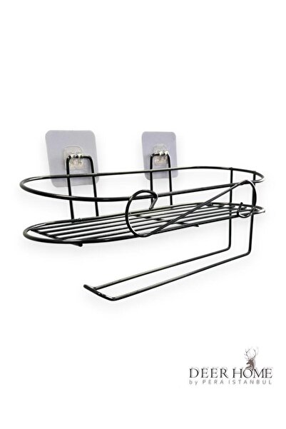 Deer Home Black Stainless Kitchen Bathroom Organizer - Jar Towel and Paper Rack