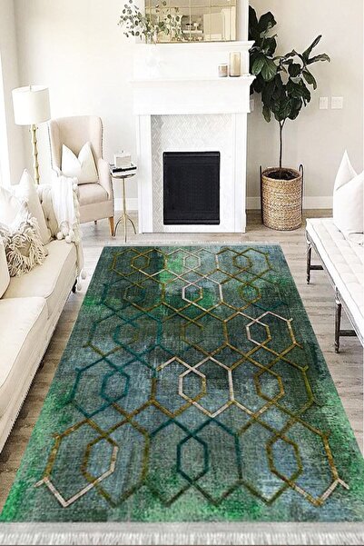 MOTTO HALI Modern Verona Kaymaz Deri Tabanlı Yıkanabilir Dijital Baskı Modern...