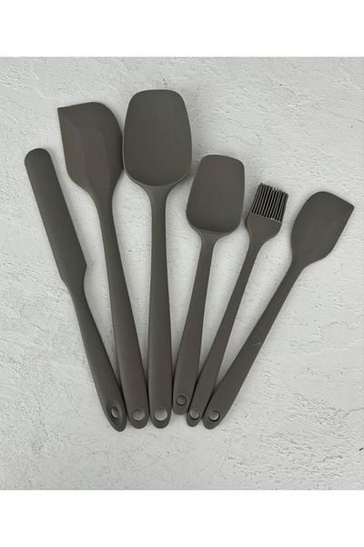 PEKİBU Gray 6-Piece Silicone Spatula Set