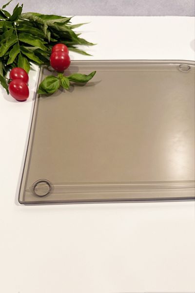 Decorita Bronze Glass Cutting Board - Oval Edge, 25cm x 35cm, Patented Product
