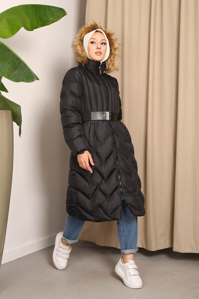 İmajButik Bunda Black Puffer s kapucí