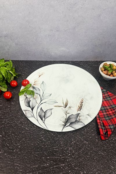 Decorita Dark Floral Glass Cutting Board - Diameter 32cm, Patented Product