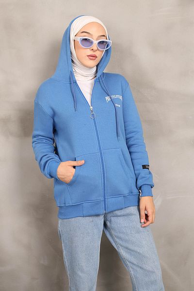 İmajButik Φούτερ με κουκούλα Indigo με τρεις κλωστές