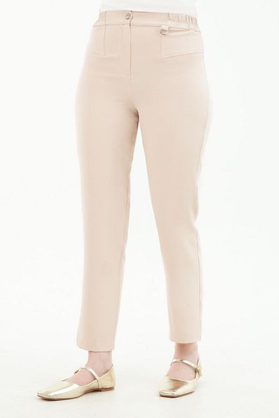 Armine TREND Pantaloni cu talie elastică de culoare bej - 24YT211