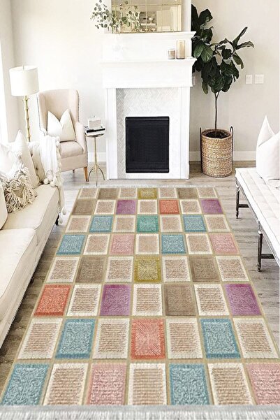 Patchwork Eco Punto Anti-Slip Based Washable Antibacterial Digital Printing Patchwork Carpet Runner