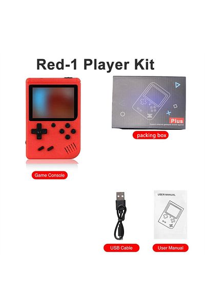 ONETOMAX Red-1 Player Built-in 400 Fc Games With Portable Case Mini Retro Handheld Game Console 3.0 Inch Lcd