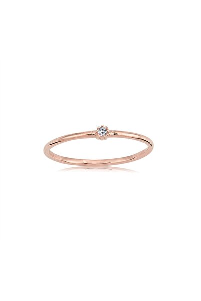 FasekGold 0,05 CT Pırlanta (Signity) Taşlı Minimal İnce Tel 925 Ayar Gümüş Yü...
