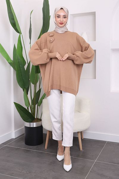 İmajButik Πλεκτό πουλόβερ Biscuit Crew Neck