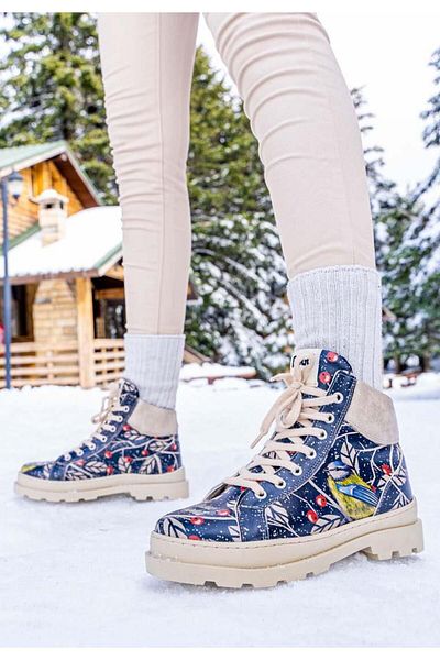 Dogo Navy Blue Vegan Δερμάτινες Γυναικείες Μπότες - Shine Bright Design