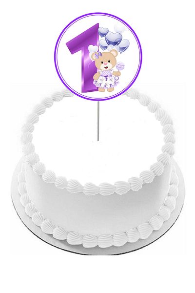 Pasta9 Girl's Lilac Cake Toothpick - 1 Figure Ornament Model, 1 Piece