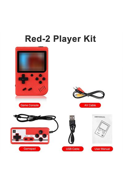ONETOMAX Red-2 Player Built-in 400 Fc Games With Portable Case Mini Retro Handheld Game Console 3.0 Inch Lcd