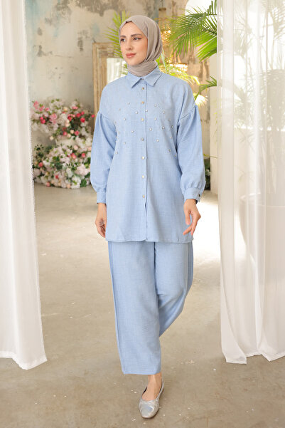 İmajButik Set de lenjerie Baby Blue Stone cu mâneci