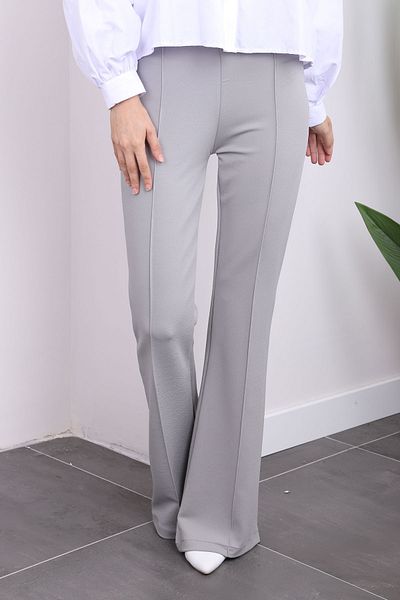İmajButik Ψηλόμεσο ανοιχτό γκρι γρασίδι Ισπανικό παντελόνι