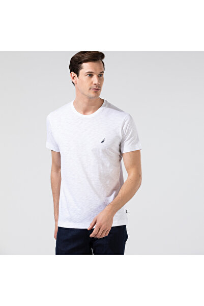 Nautica Ανδρικό λευκό μπλουζάκι με τυπική εφαρμογή