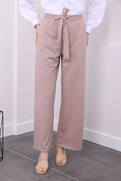 İmajButik High Waist Mink Wide Leg Trousers