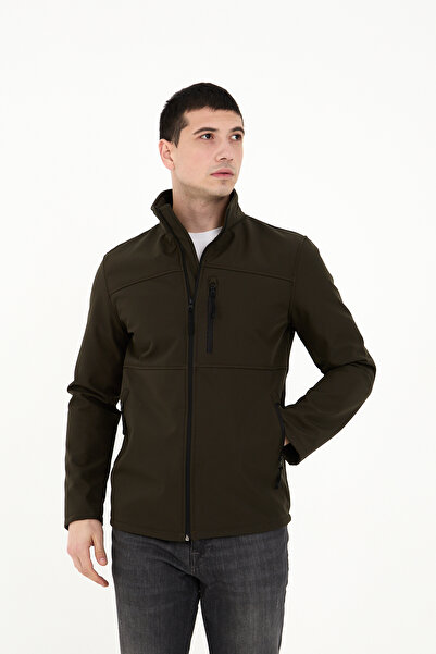 ENZİM JEANS Erkek Softshell Mont İçi Polarlı Su Rüzgar Geçirmez Kışlık Outdoor Mont