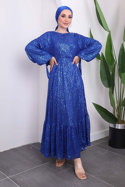 İmajButik Βραδινό φόρεμα με δέσιμο με παγιέτες Saks