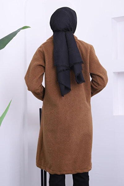 İmajButik Παλτό τσέπης με κουμπιά καφέ