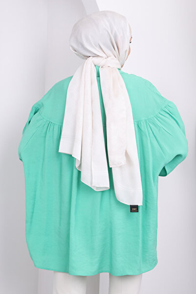 İmajButik Зелена сорочка з рукавами - дизайн з коміром