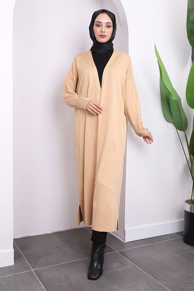 İmajButik Ζακέτα Mercerized με μακρύ κρύο νήμα με κουμπιά μπισκότων
