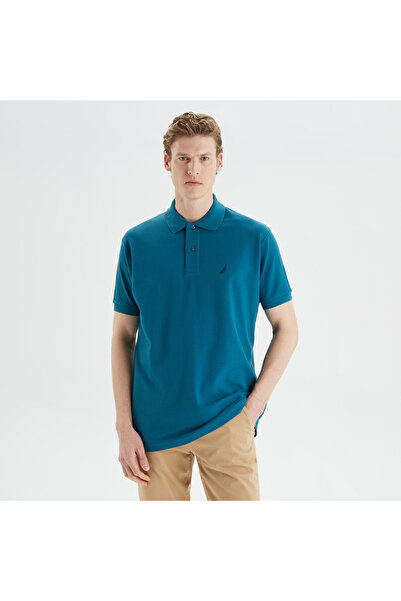Nautica Erkek Mavi Classic Fit Kısa Kollu Polo Yaka T-Shirt
