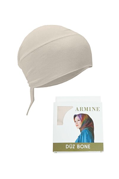 Armine Dikişsiz, Pamuklu Düz Bone - 07- Vizon