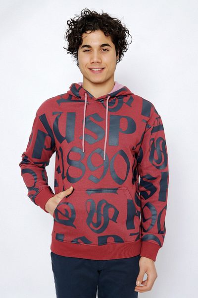 U.S. Polo Assn. Червен мъжки суичър