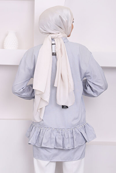 İmajButik Μπλε ριγέ τουνίκ - Πέρλα Φούστα